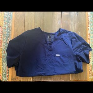 Figs Catarina navy blue top